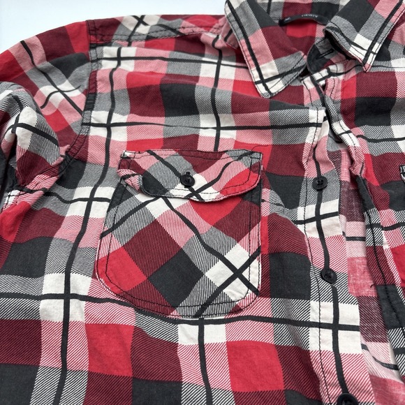 Obey‎ Flannel Shirt Button Down Mens Size Medium Red Checkered Long Sleeve - Picture 7 of 15